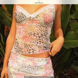 Blinc1000 Leopard Print Mesh Rose Cami XS/S
